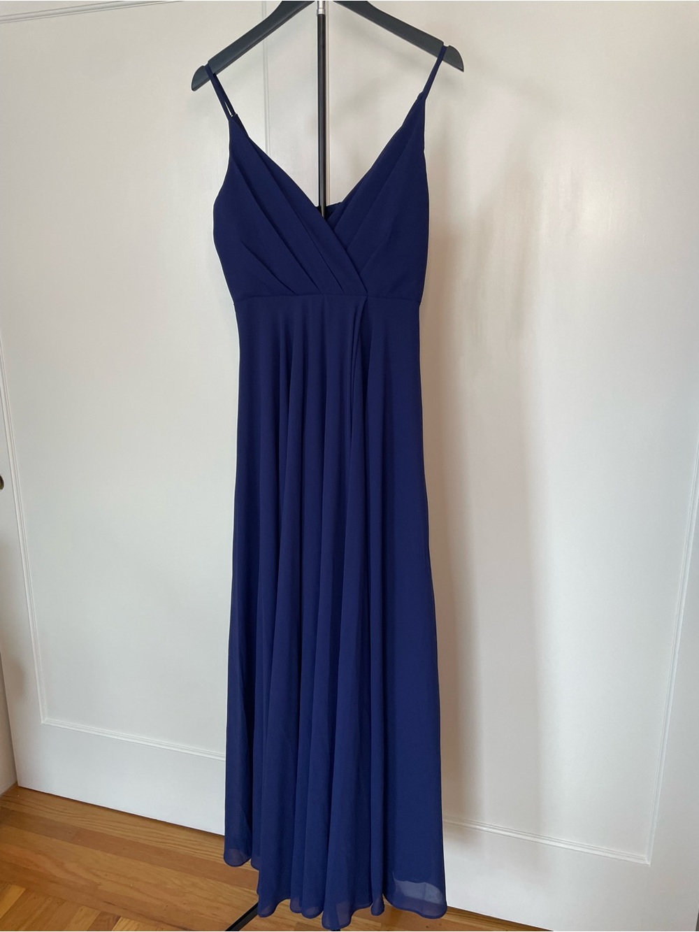 Lulu's Navy Blue V-Neck Spaghetti Strap Maxi Dress
